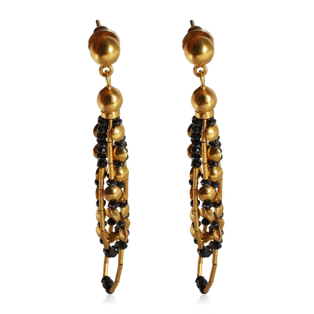 Gurhan Rain Gold Black Diamond Earring in 24k Yellow Gold